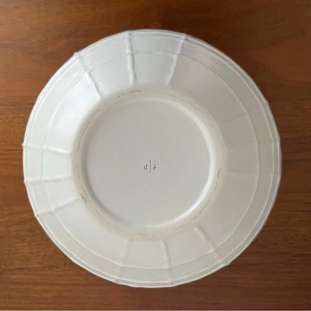 Handmade Large White Ceramic Bowl from Thailand Matte Minimalist Decorative
